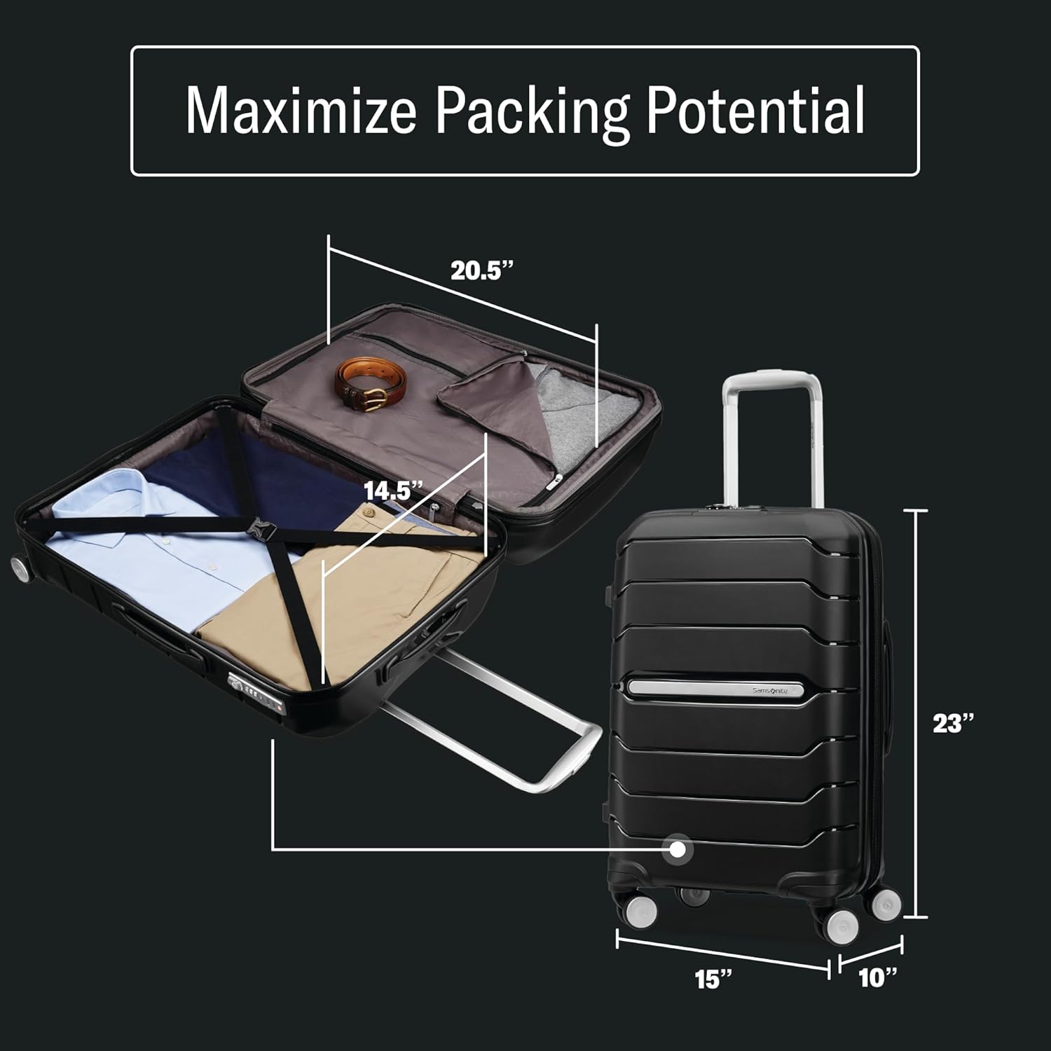 Carry-On Luggage I Hardside Spinner Suitcase encalife