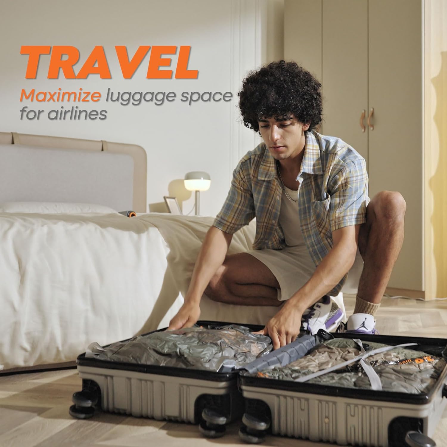 Travel Backpack Vacuum Storage Bag Set encalife