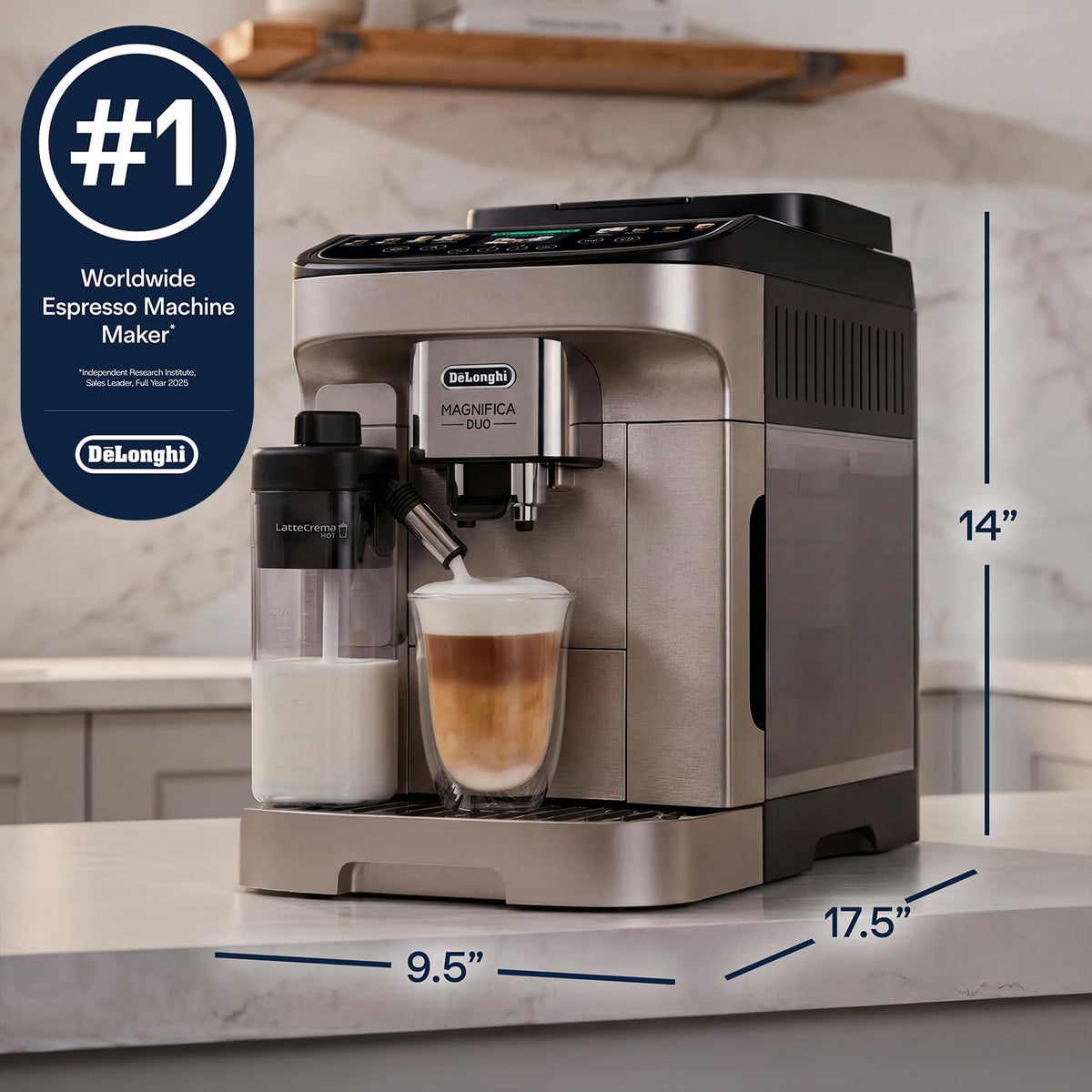 Automatic Espresso Machine with Hot &amp; Cold Frother encalife