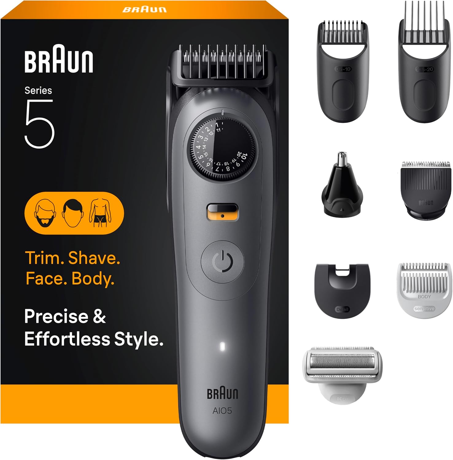 Cordless beard trimmer with adjustable combs