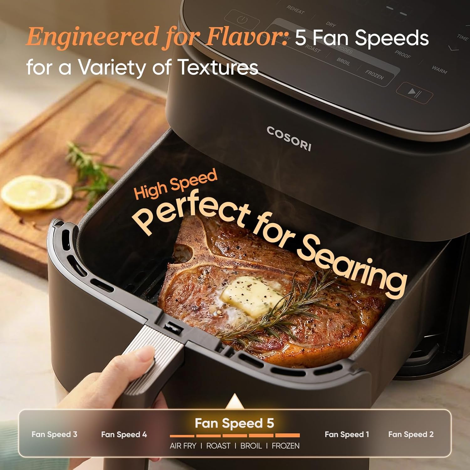 6-Quart 9-in-1 Ceramic Coated High-Speed Air Fryer encalife