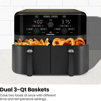 Dual Basket Digital Touchscreen Air Fryer encalife