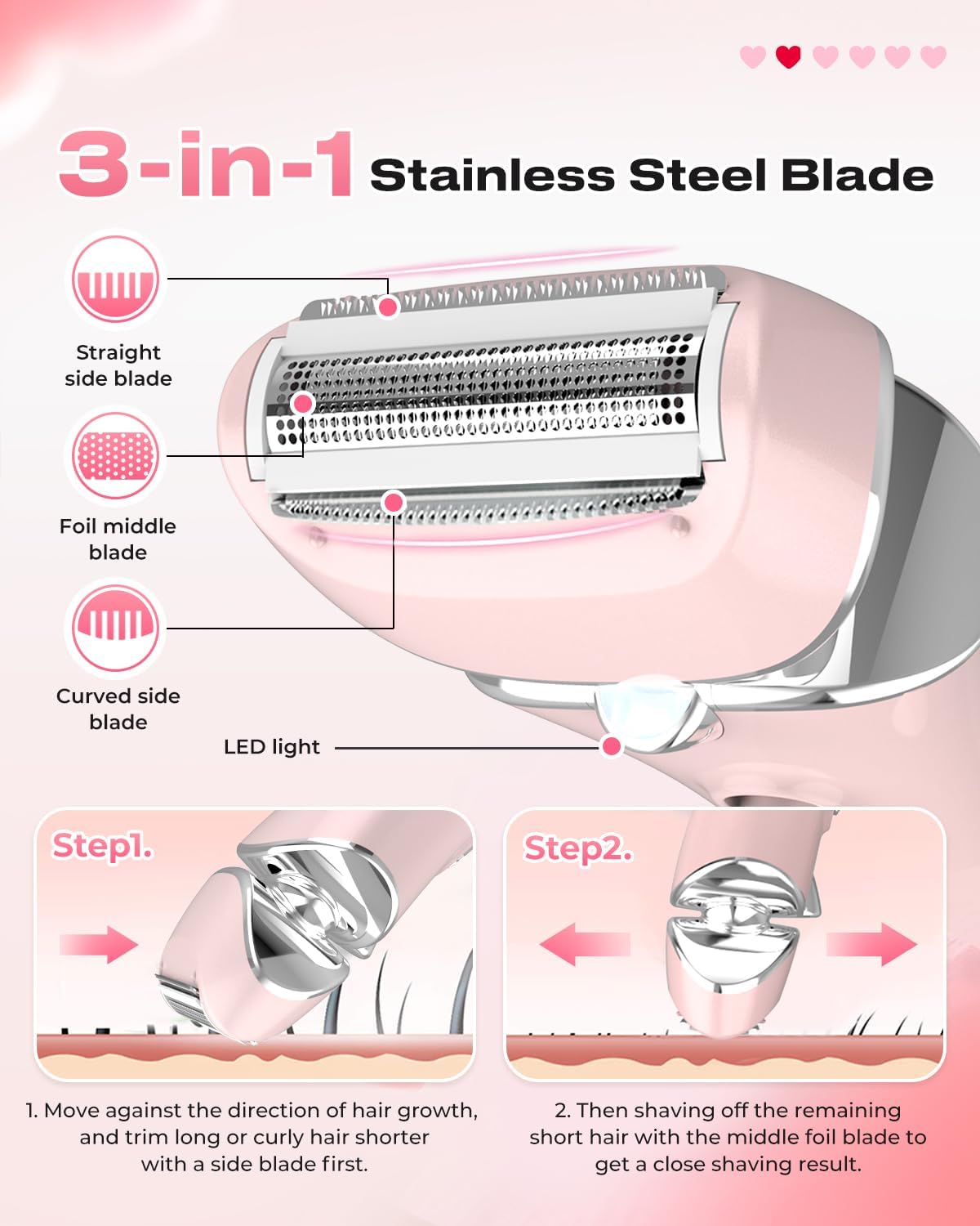 Electric Razor Women Love I Wet-Dry Shaver encalife