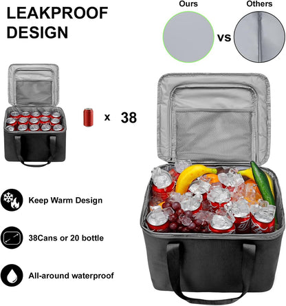 Collapsible Car Trunk Organizer with Removable Cooler encalife