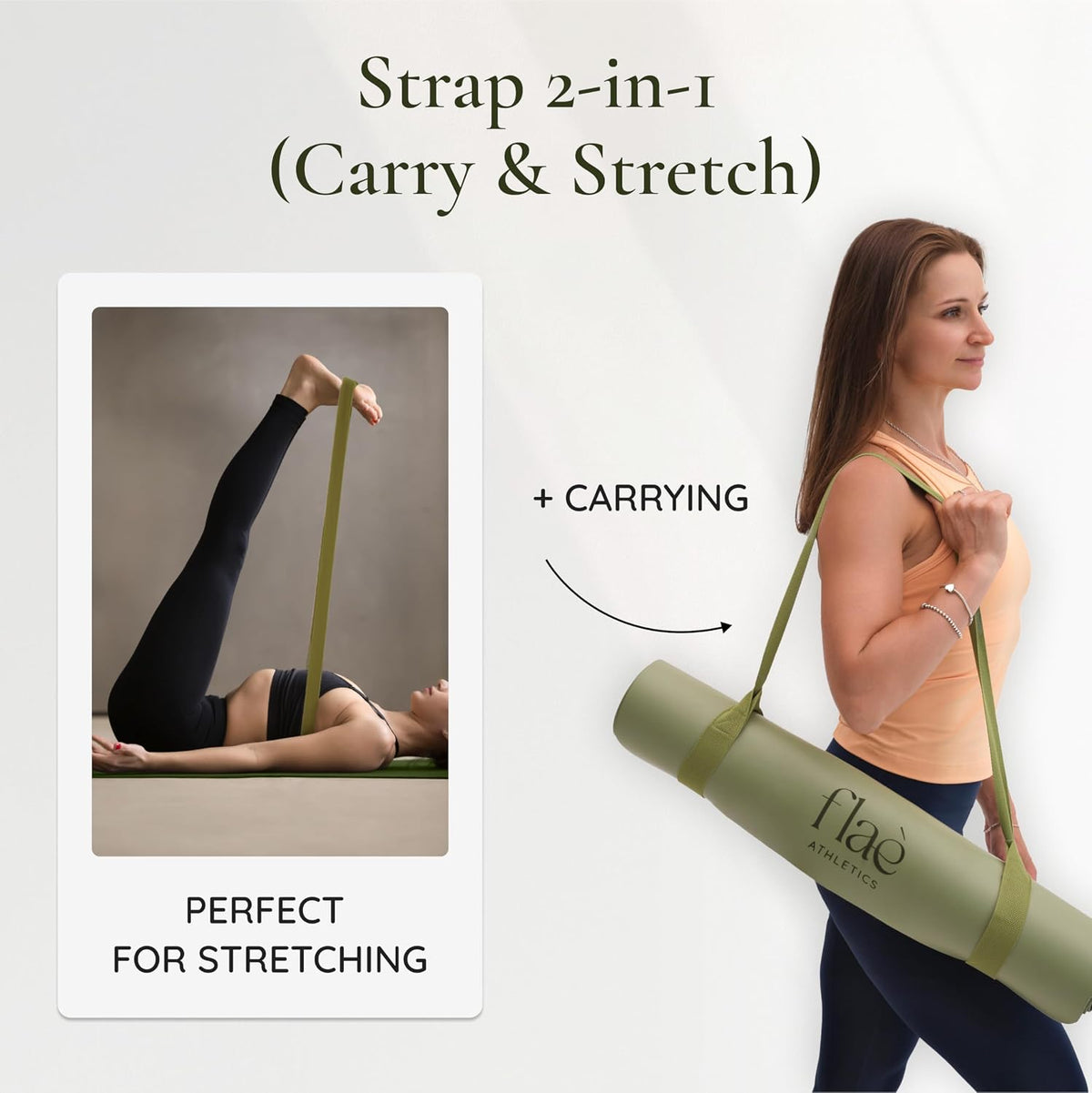 Premium PU Yoga Mat With Stretch Strap encalife