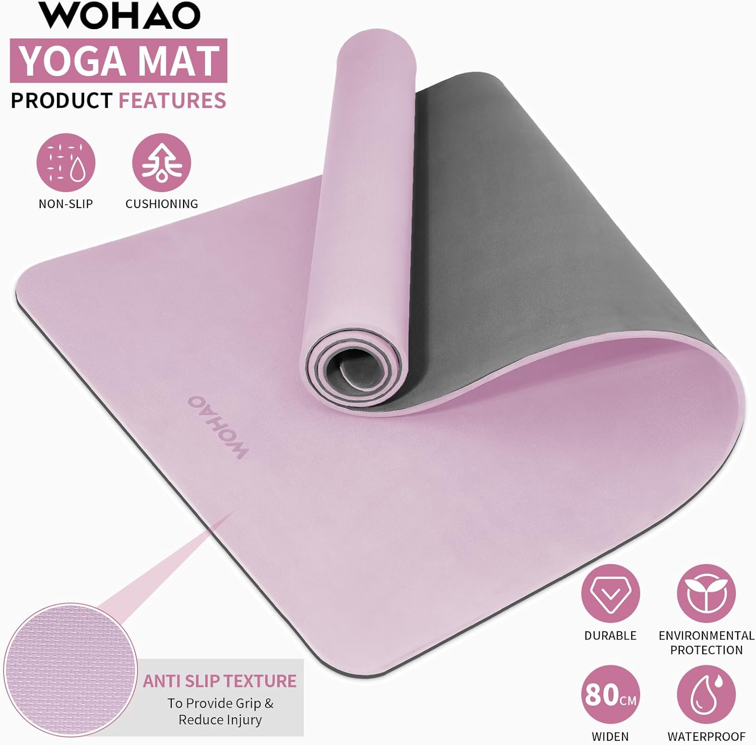 Extra Thick 8mm Wide Non-Slip Yoga Mat