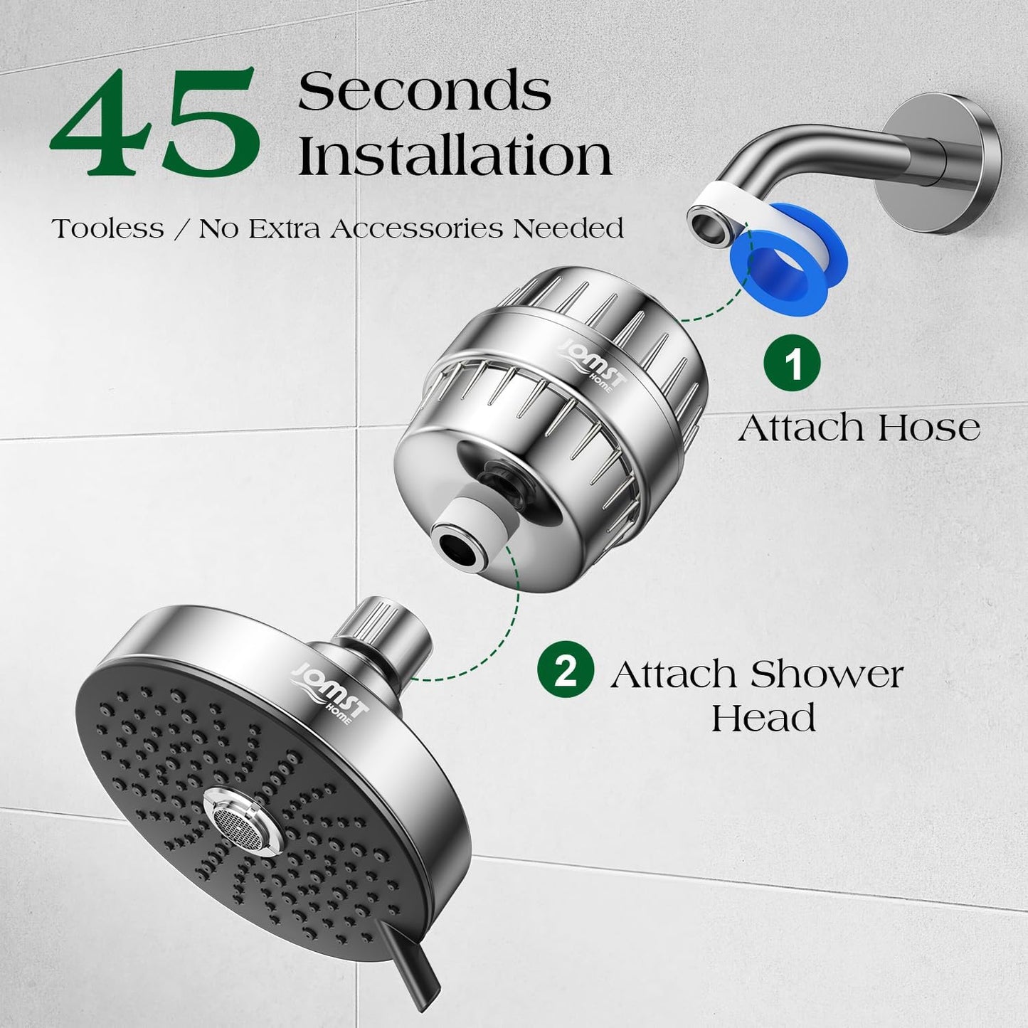 Filtered High Pressure I Shower Head encalife