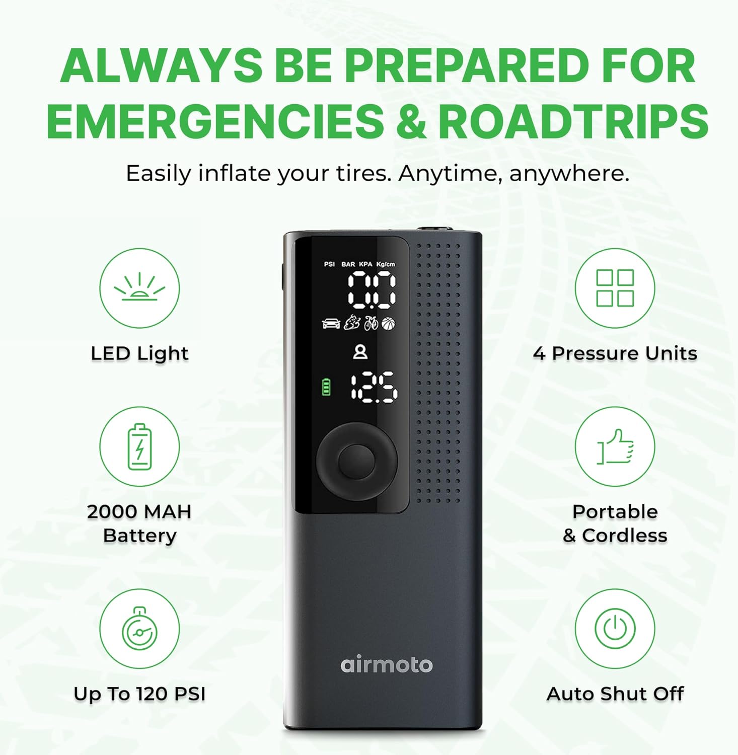 Cordless Tire Inflator For Fast Roadside Emergencies encalife