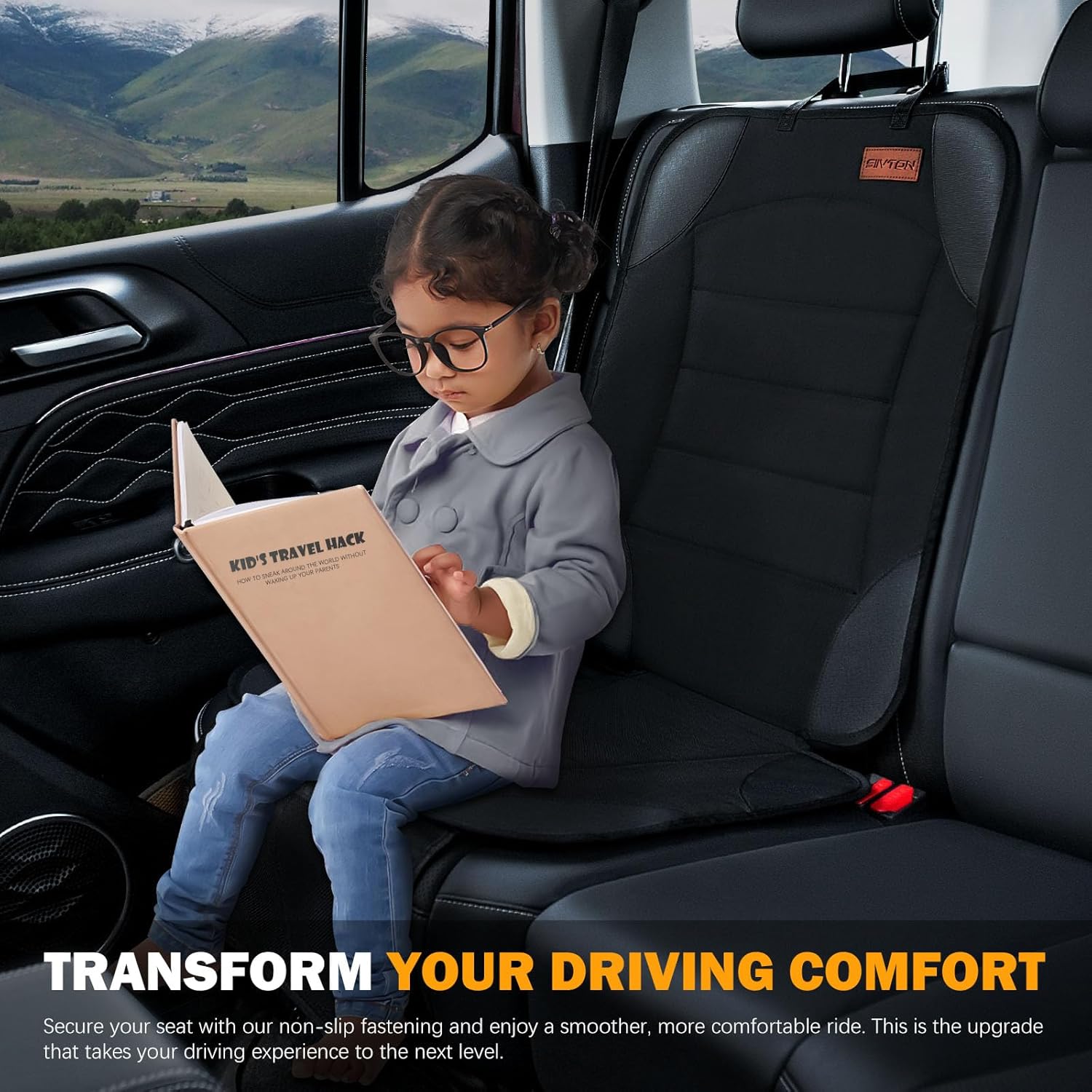 Waterproof Child Car Seat Protector with Mesh Pockets encalife