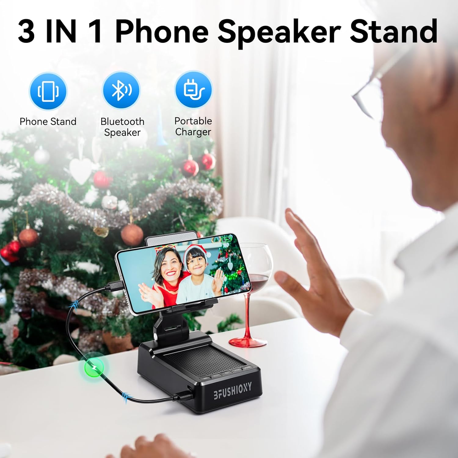 Bluetooth Speaker Mobile Stand With Power Bank Charging encalife