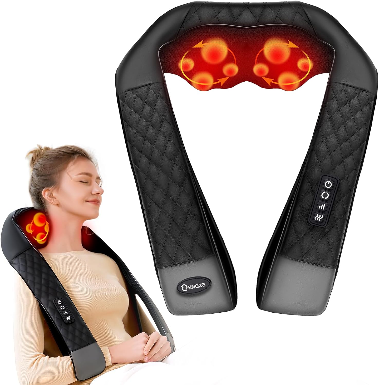 Neck & Back Massager I 4D Shiatsu with Heat