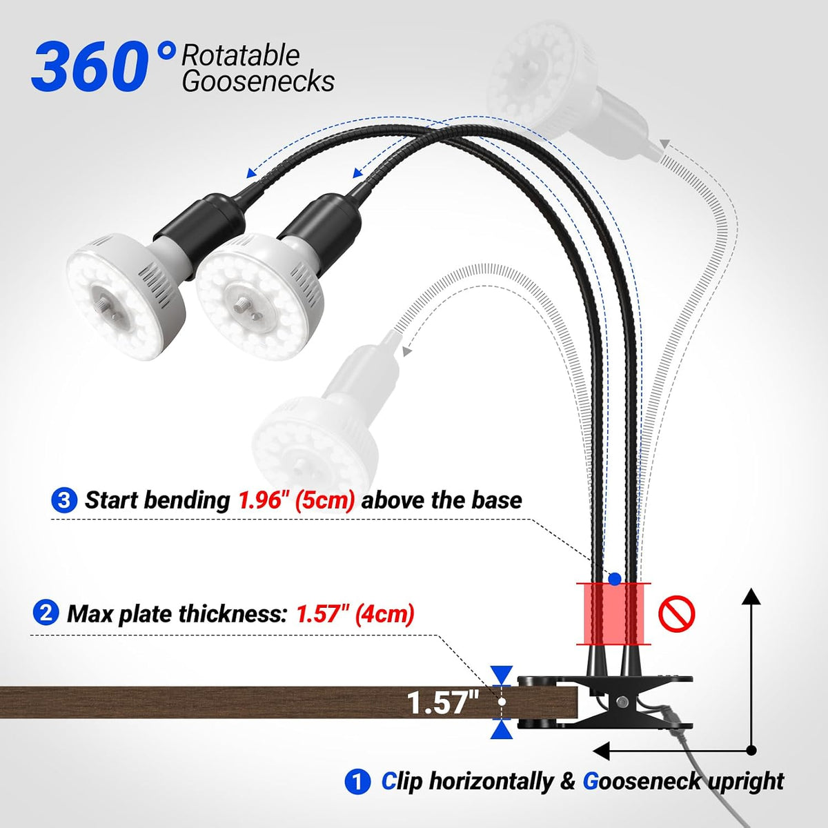 Grow Light For Indoor Plants | Clip On Full Spectrum encalife