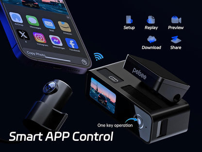 4K Dash Cam Front and Rear for Cars WiFi 64GB encalife