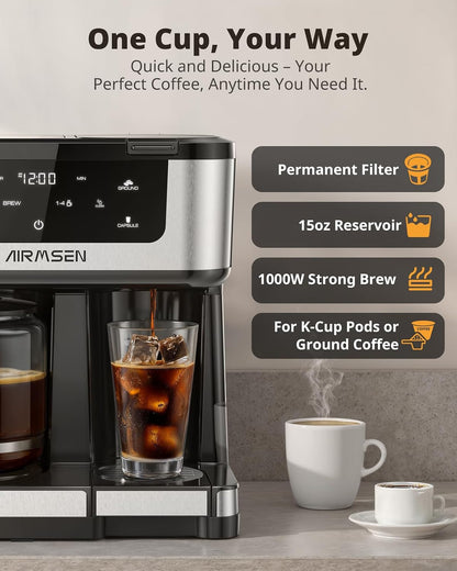 12-Cup Programmable Dual Single Serve Coffee Maker encalife