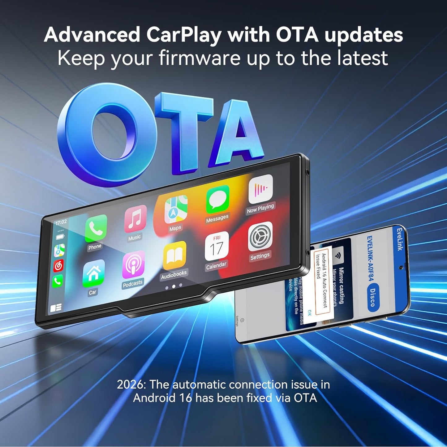 10.26 Inch Wireless Carplay Screen With Camera encalife