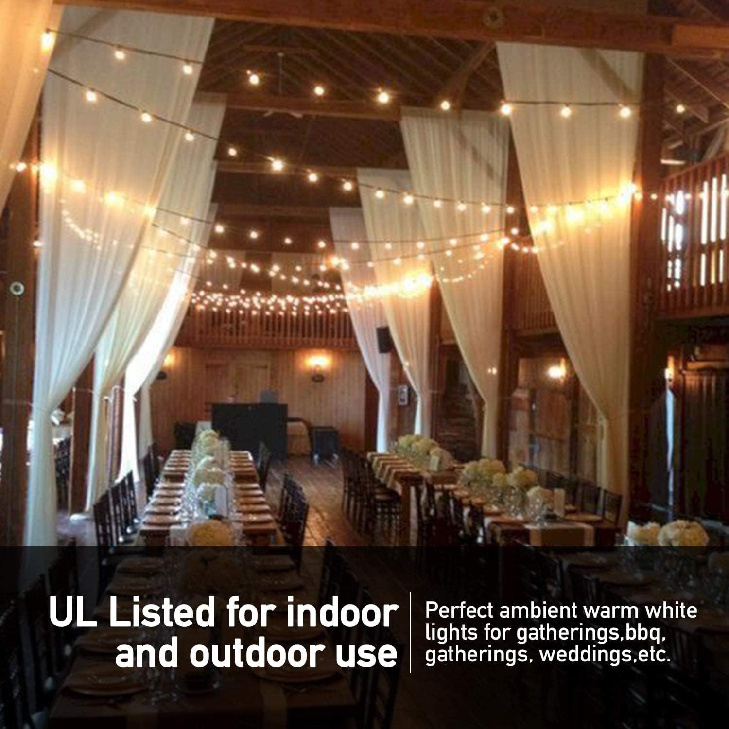 102FT Outdoor String Lights I Waterproof LED Patio & Garden Lights encalife