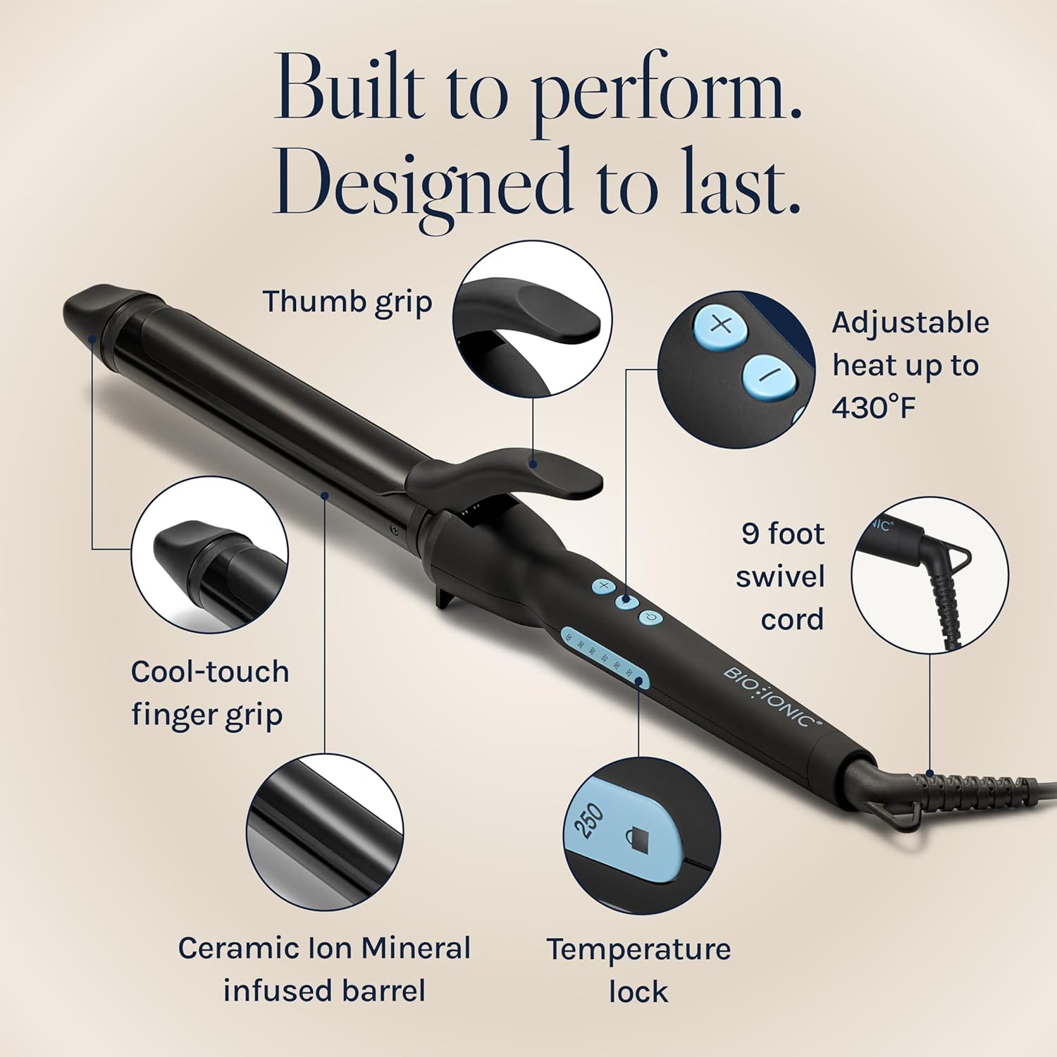 Long Barrel Curling Iron | Bio Ionic Moisture Heat Hair Curler encalife