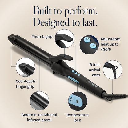 Long Barrel Curling Iron | Bio Ionic Moisture Heat Hair Curler encalife