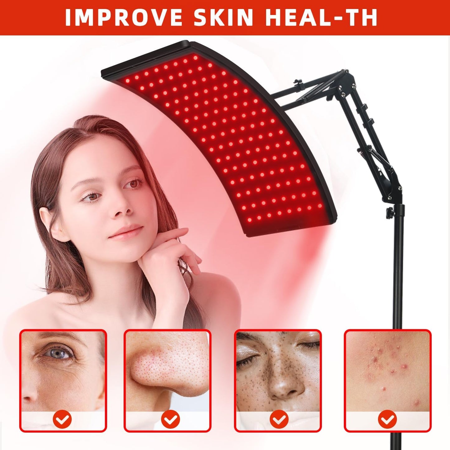 Red Light Therapy Lamp For Face Body Wellness encalife