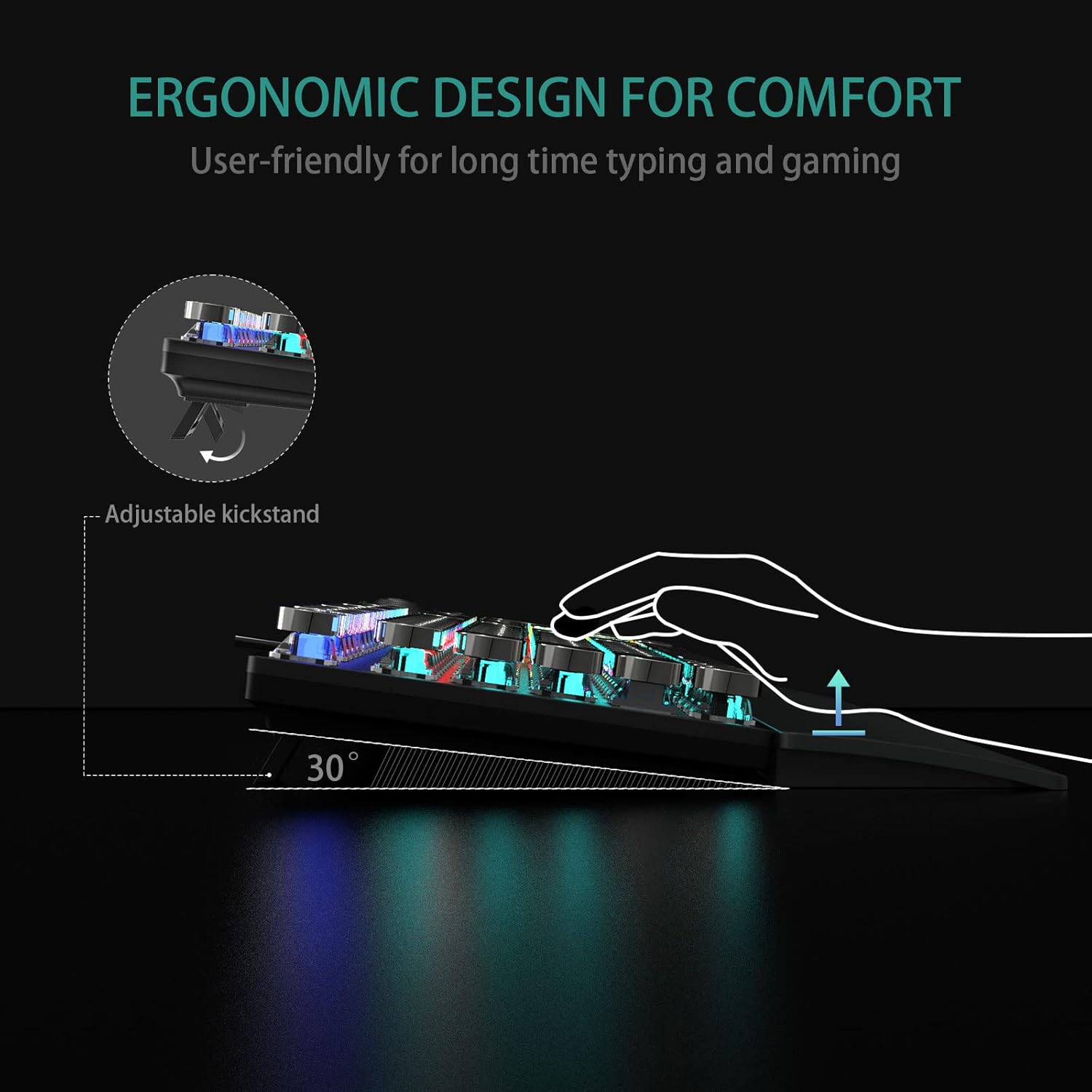 Encalife Retro Mechanical Gaming Keyboard RGB encalife