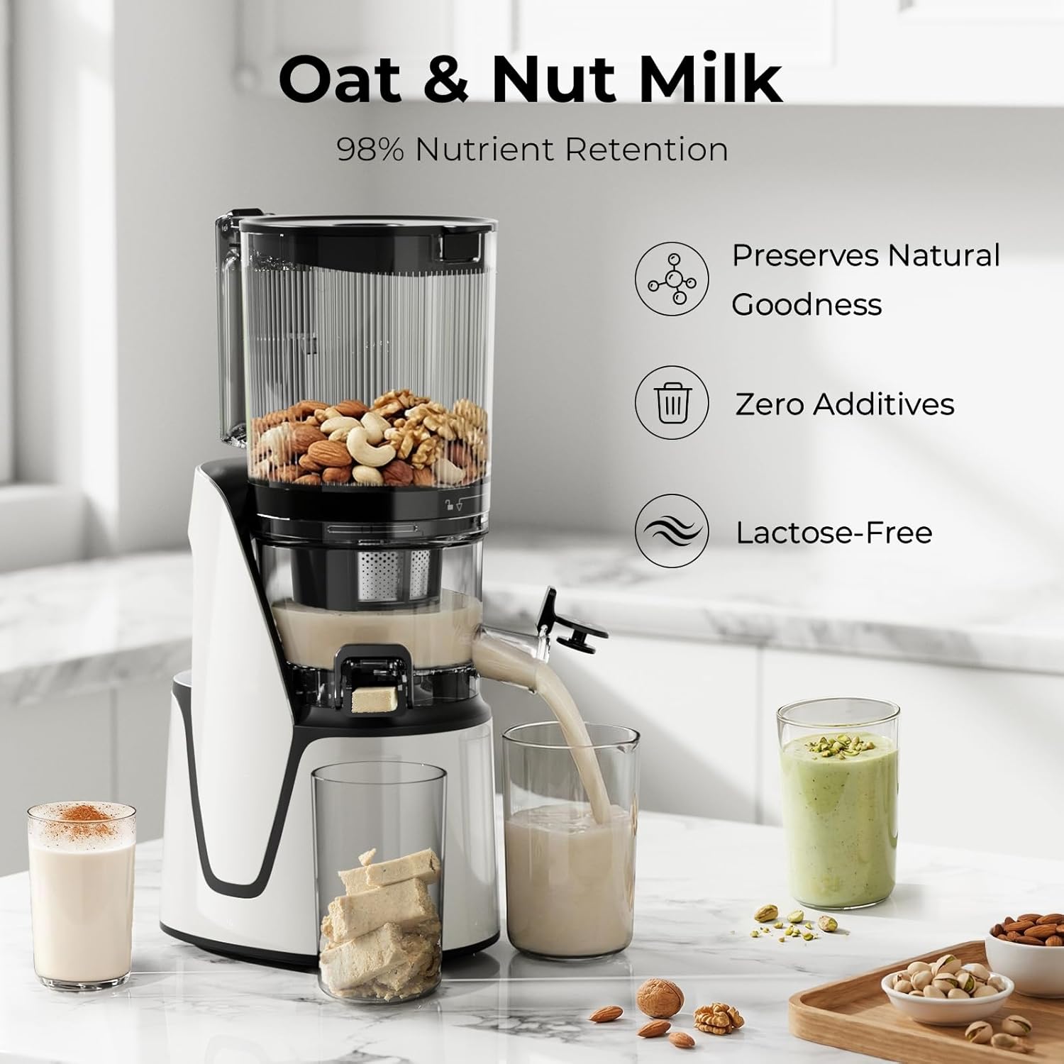 Electric Cold Press Juicer | 3-in-1 Wide Chute Juice Machine encalife