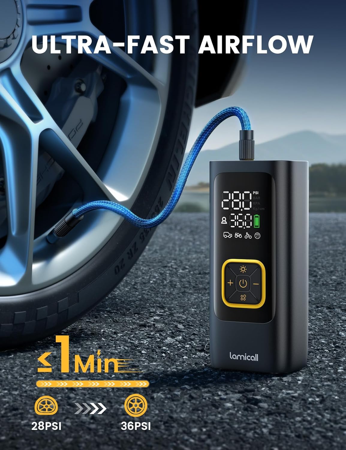 Cordless Tire Inflator For Fast Roadside Repairs encalife