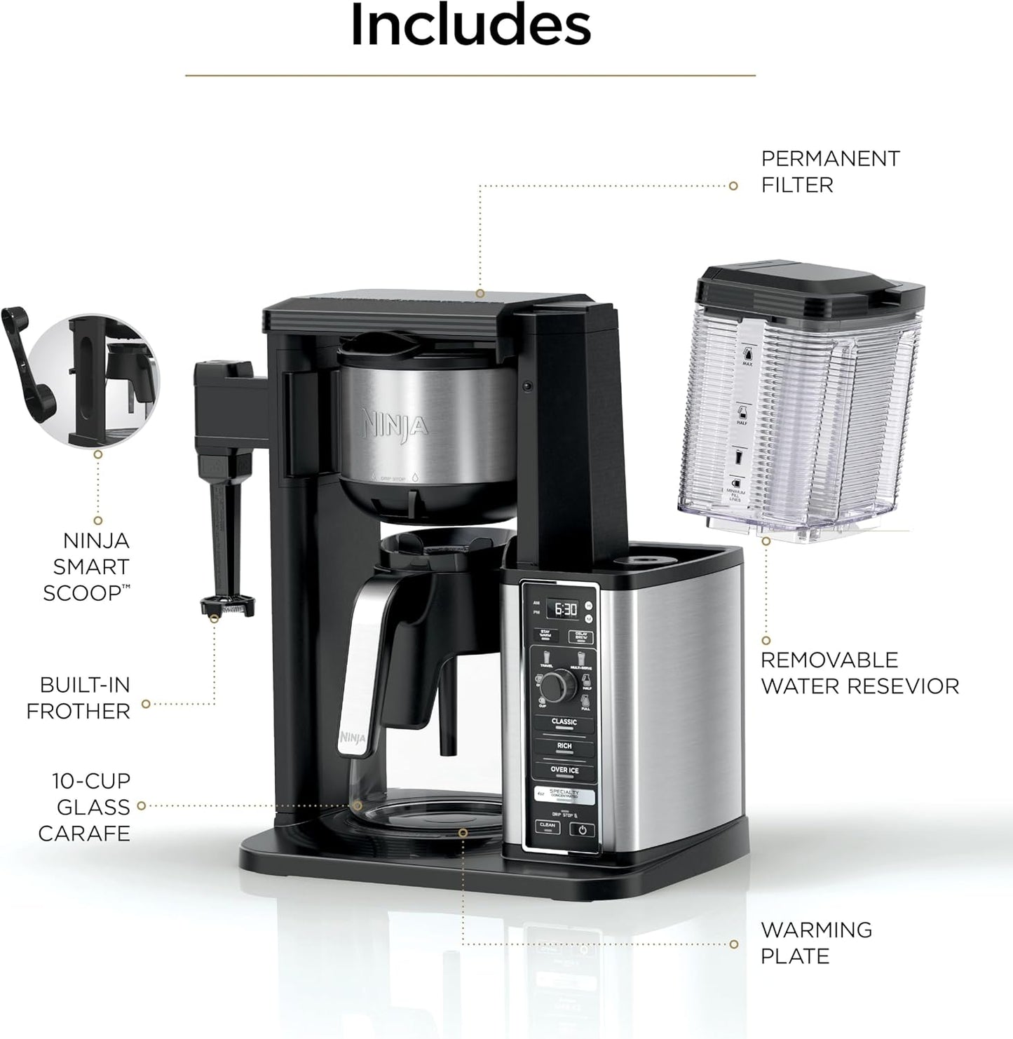 Hot Iced Coffee Maker with Frother encalife