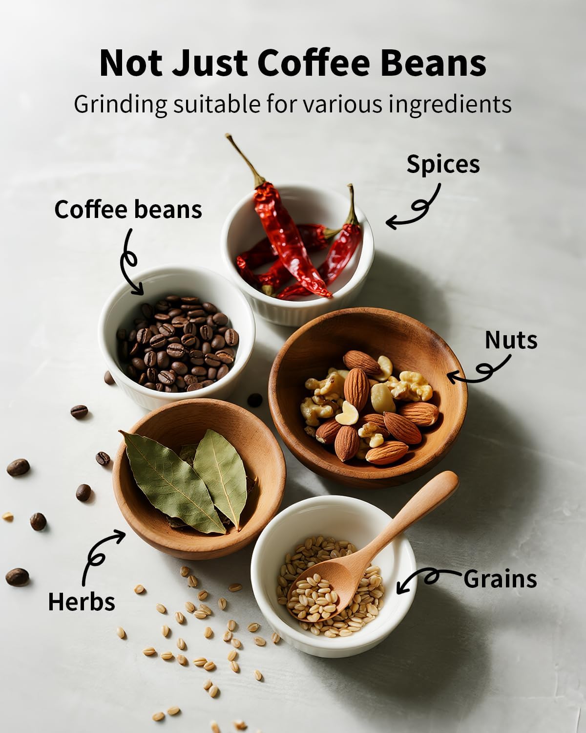Quiet Electric Coffee Grinder – 70g encalife