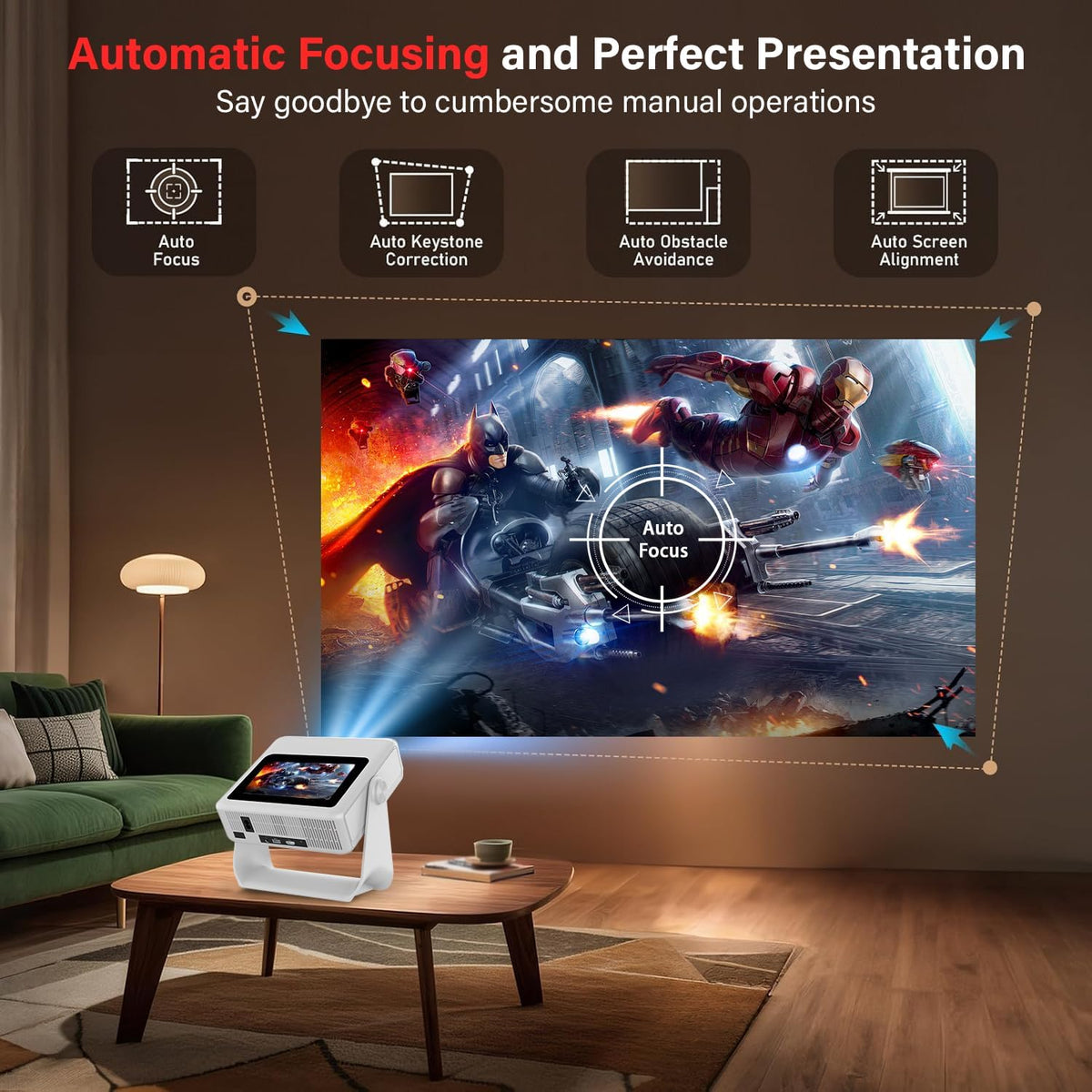 Touchscreen 1080P Cinema Projector encalife