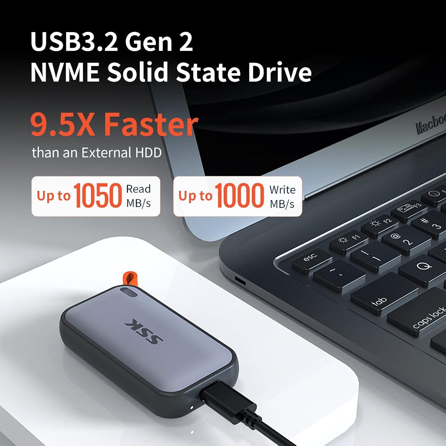 1TB Portable SSD External Drive USB-C Storage encalife