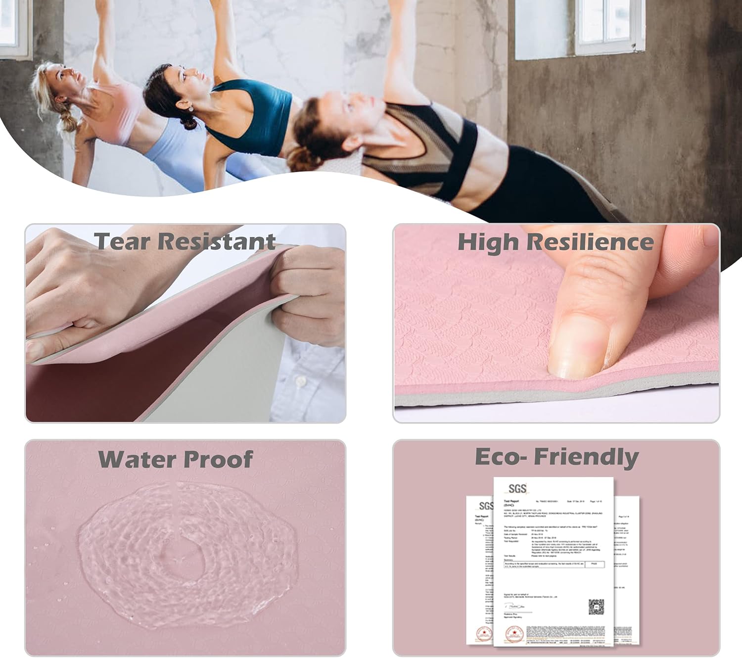Eco Non Slip Yoga Mat With Carry Bag encalife