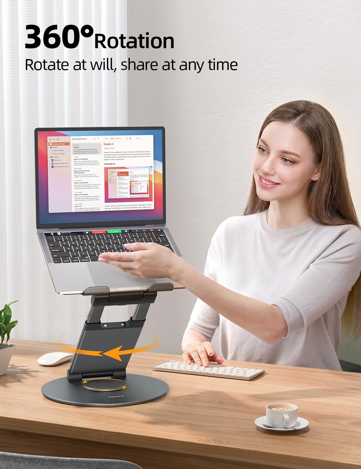 360 Rotating Adjustable Laptop Stand for Desk encalife
