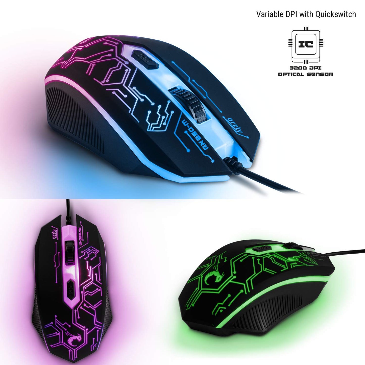 RGB Gaming Keyboard Mouse Headset Combo 4-in-1 Bundle encalife