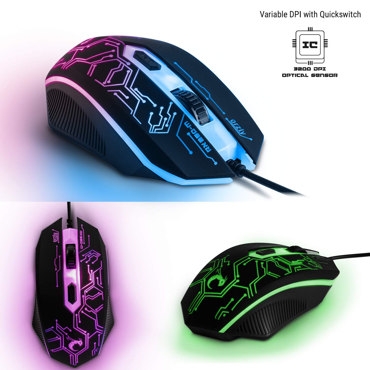 RGB Gaming Keyboard Mouse Headset Combo 4-in-1 Bundle encalife