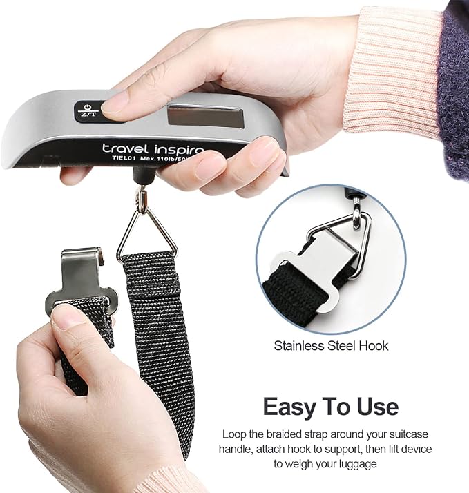 Portable Digital Luggage Scale With Backlit Display encalife