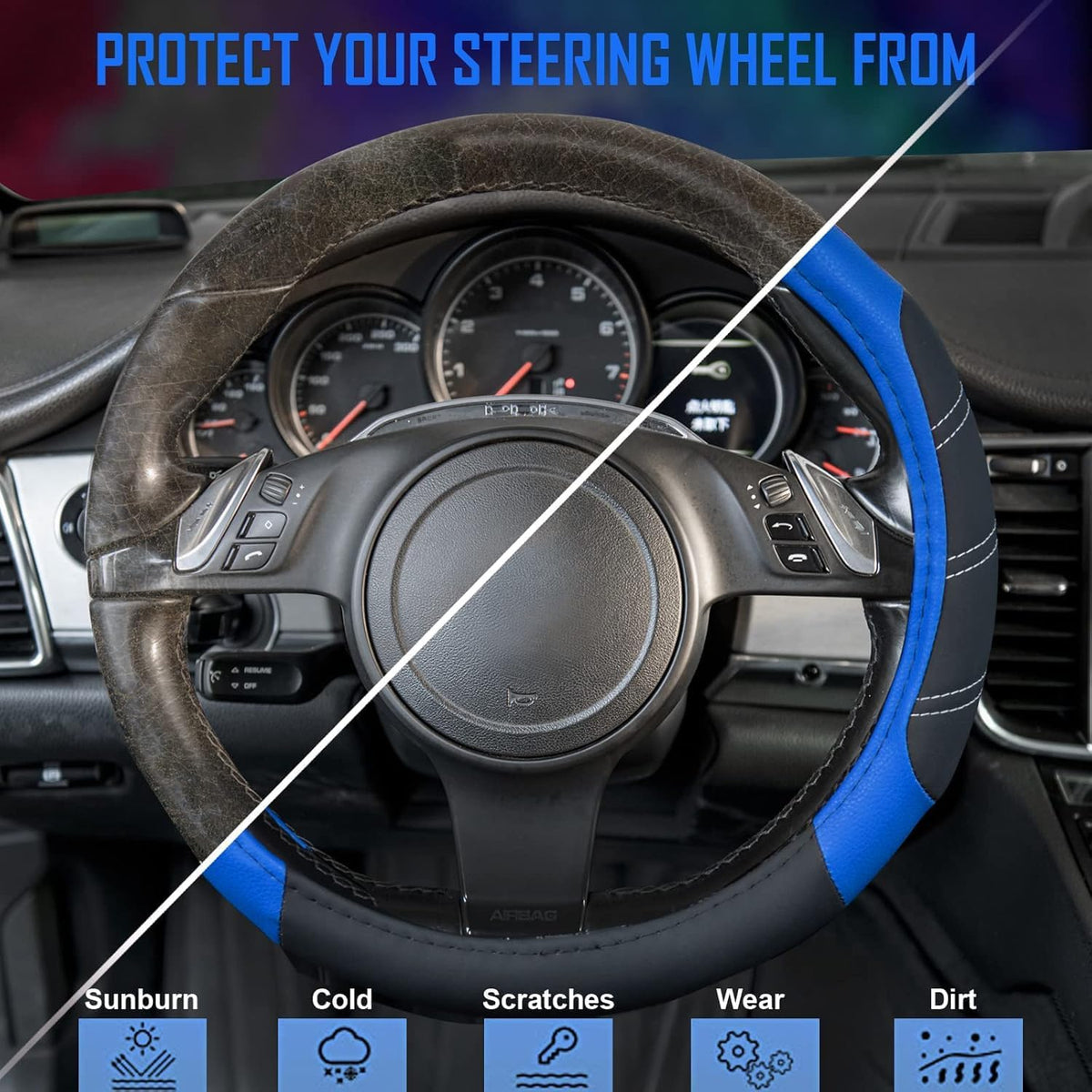Premium Microfiber Steering Wheel Cover encalife