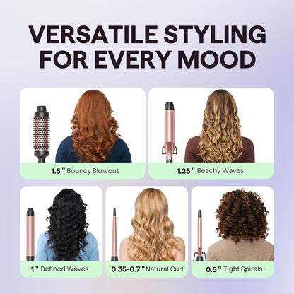 5 in 1 Curling Wand Set | Wavytalk Ceramic Hair Styler encalife