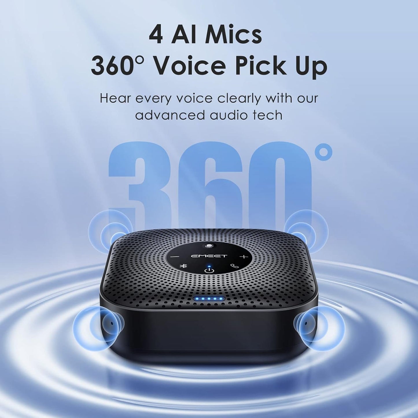 Portable Conference Speakerphone for Clearer Hybrid Meetings encalife