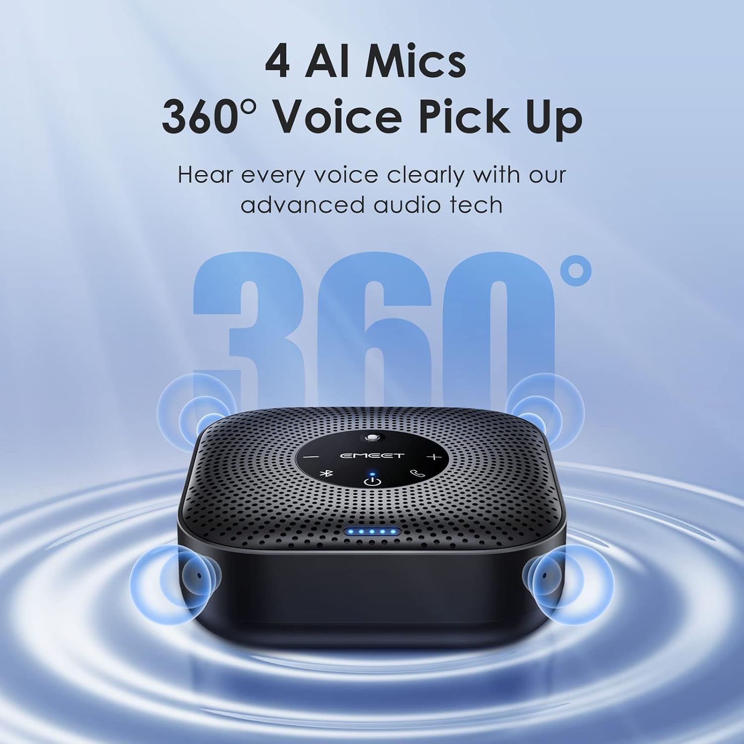 Portable Conference Speakerphone for Clearer Hybrid Meetings encalife