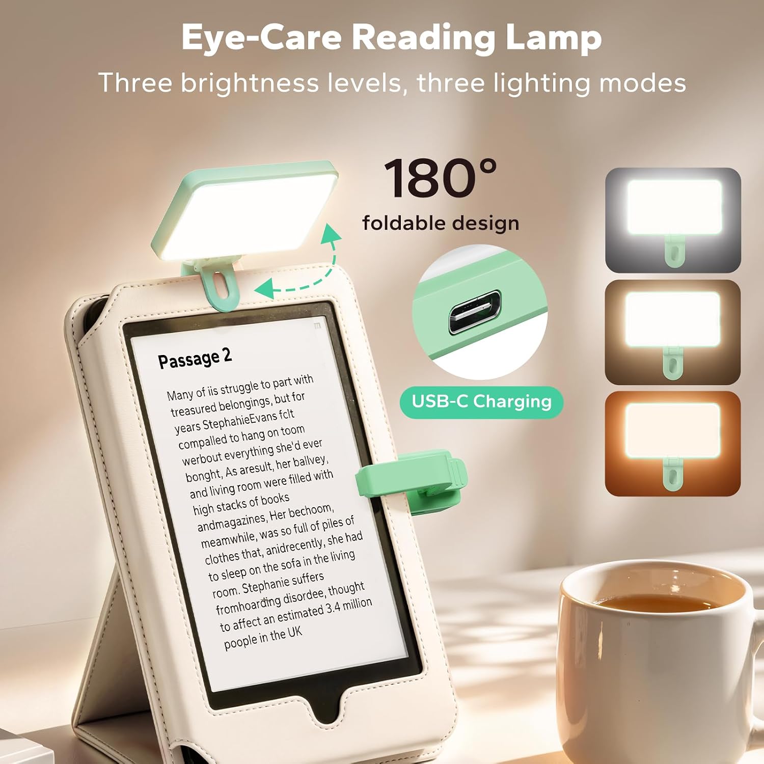 Green Page Turner With Light and Timer encalife