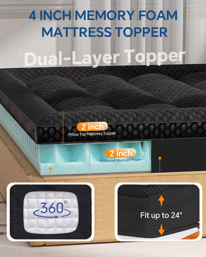 Black King Mattress Topper encalife