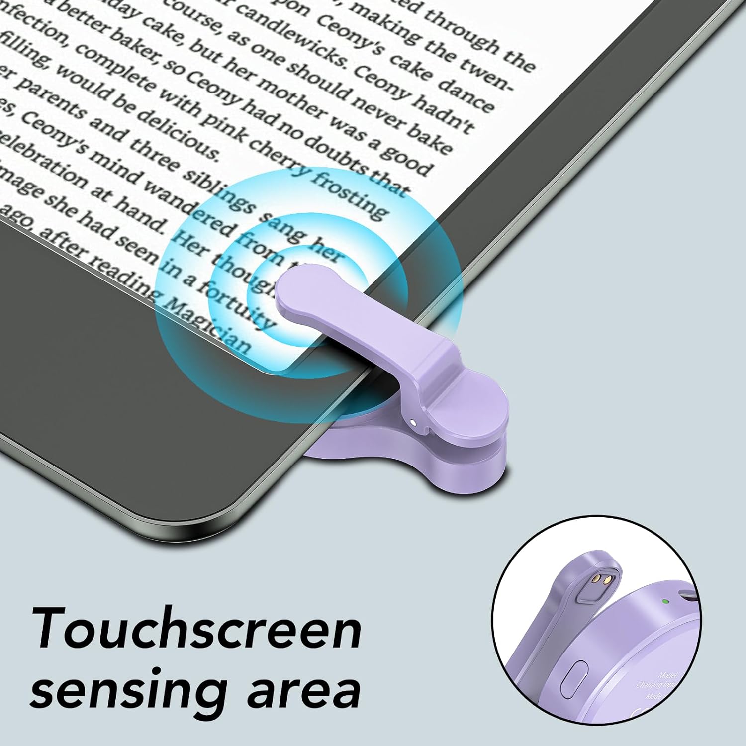 Purple Page Turner Remote for Quiet Bedtime Reading encalife