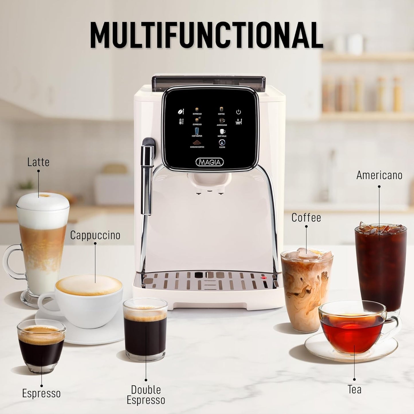 Zulay Espresso Machine with Grinder & Steam Wand encalife