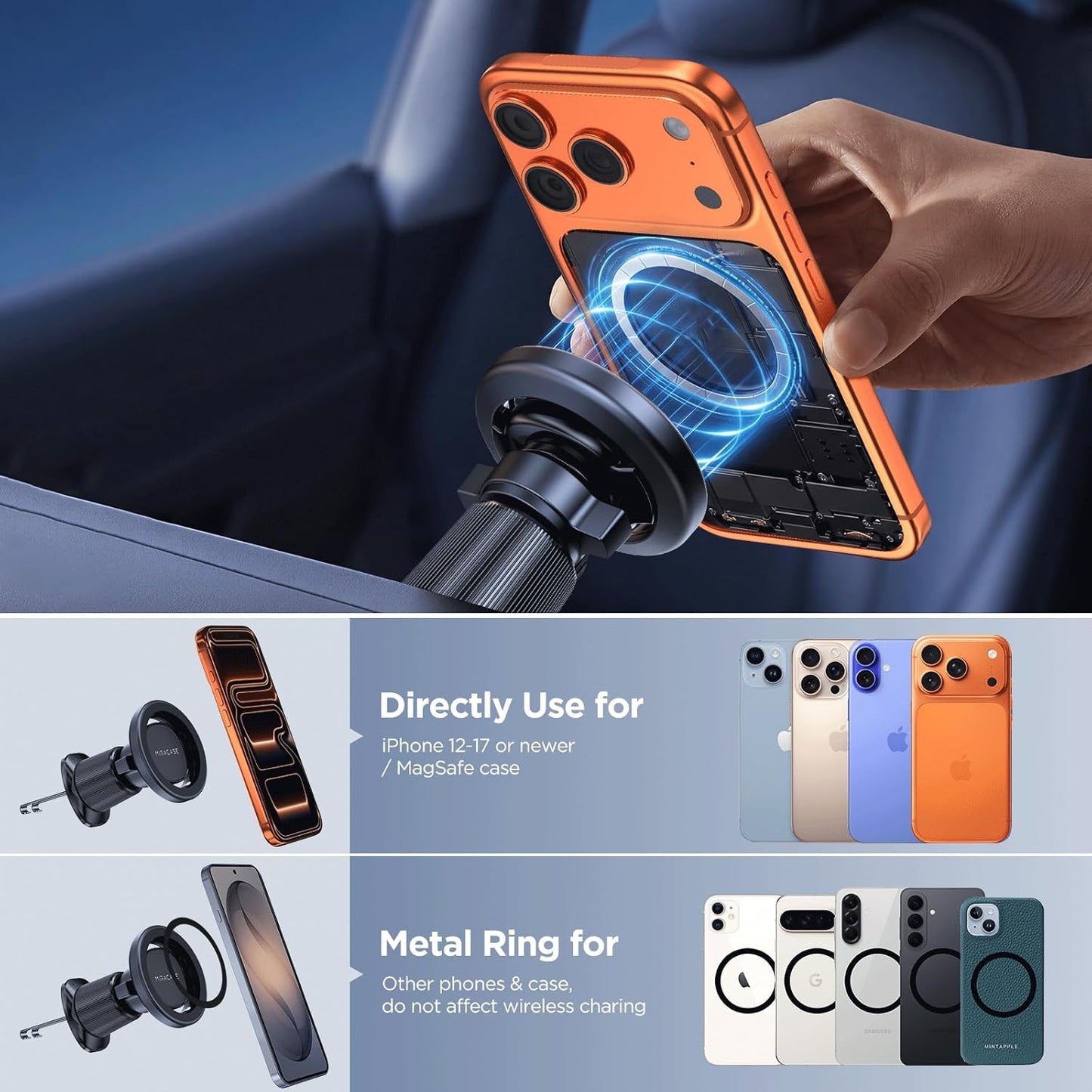 Magnetic MagSafe Car Phone Mount Vent-Safe encalife