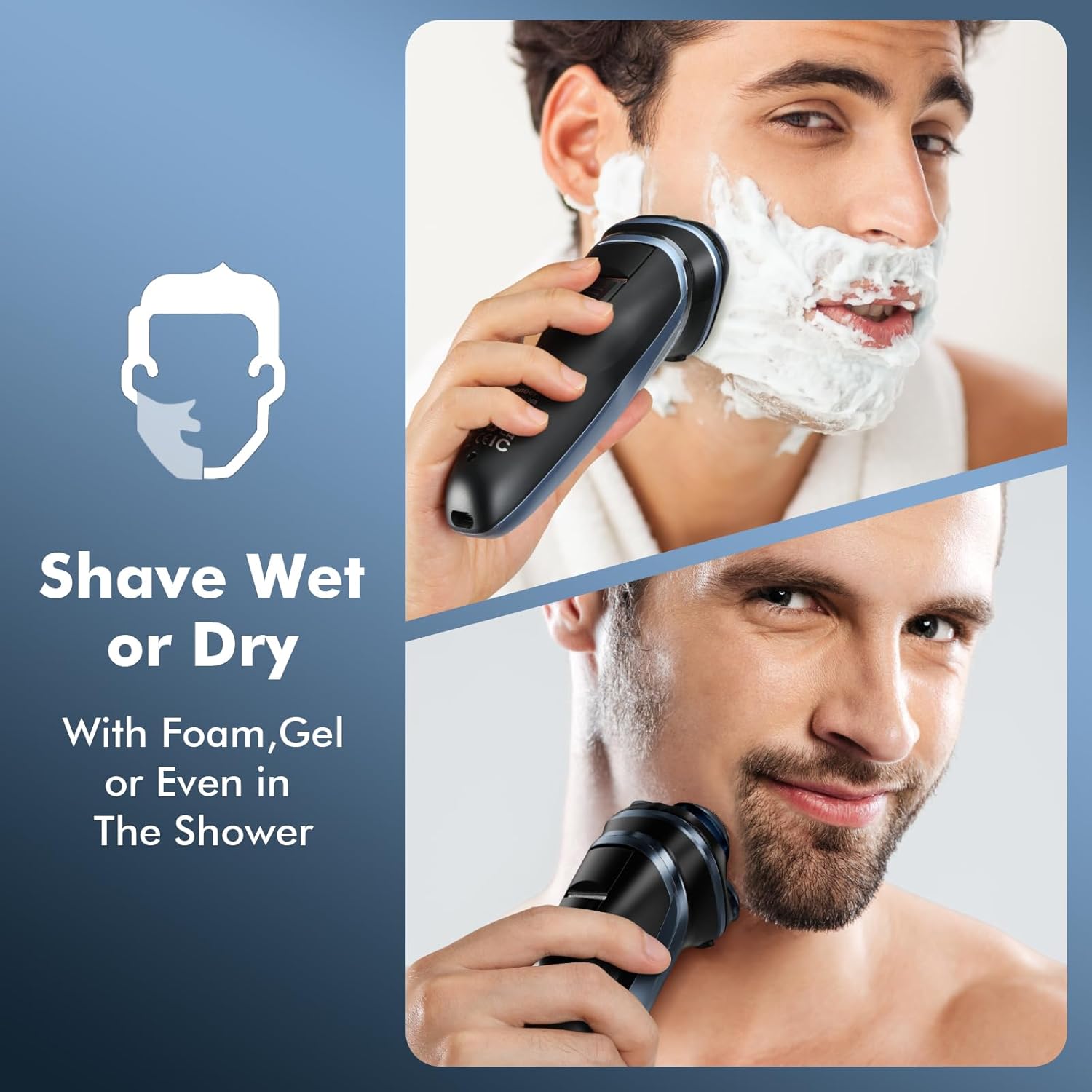 Travel Electric Razor Men 5D Waterproof USB-C Rotary Shaver encalife