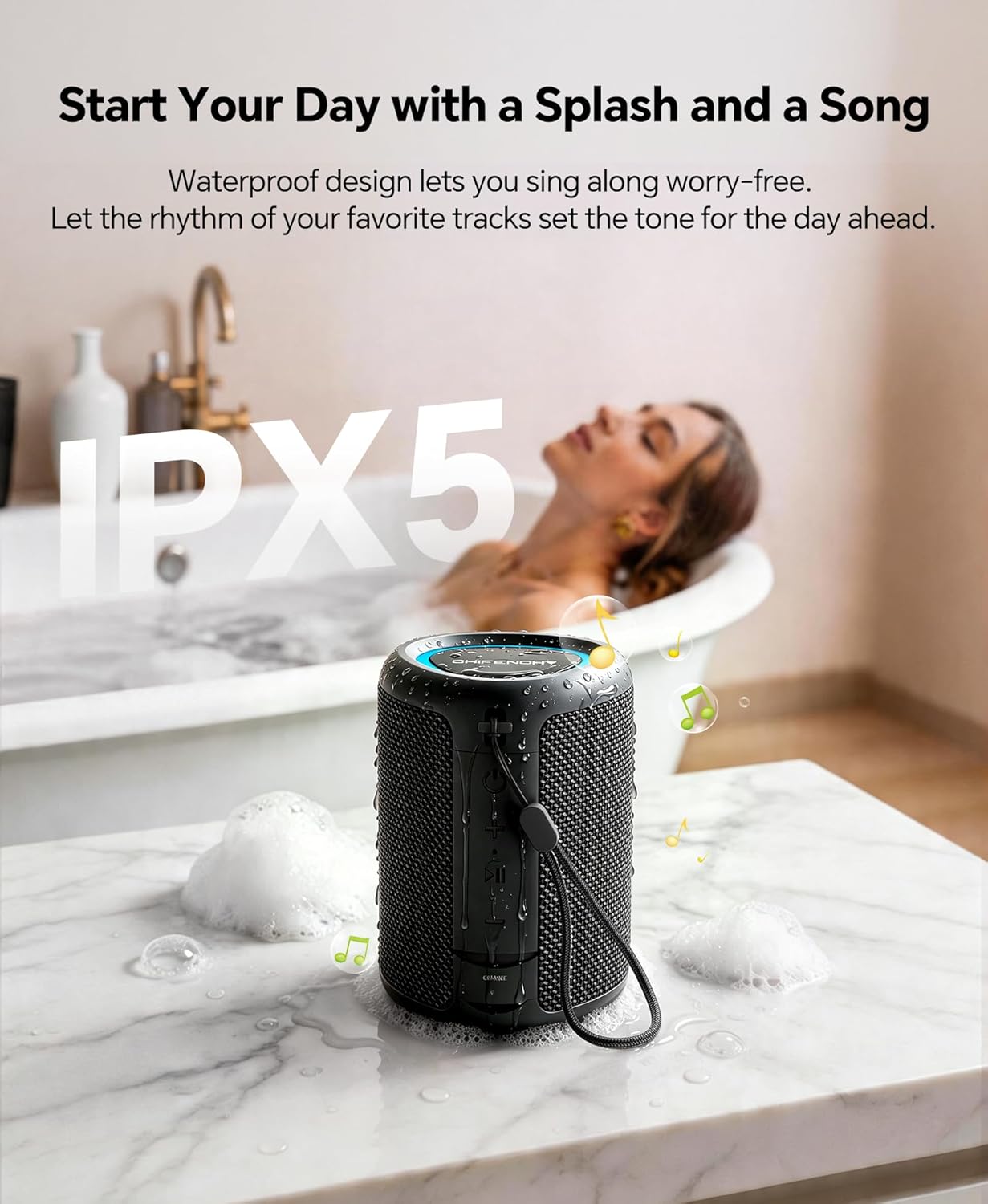 Powerful Waterproof Bluetooth Speaker With Party Lights encalife