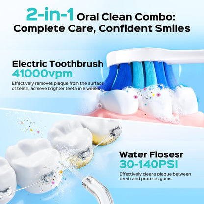 Electric Toothbrush and Water Flosser Combo encalife
