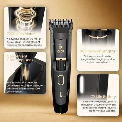Precision Dial Beard Trimmer Waterproof Grooming Kit encalife