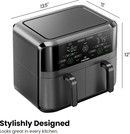 Dual Basket Digital Touchscreen Air Fryer encalife