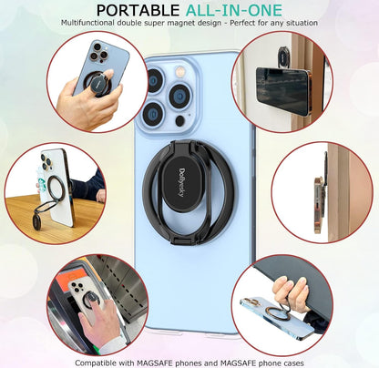 Powerful Double-Magnetic MagSafe-Compatible Phone Ring Grip Stand encalife
